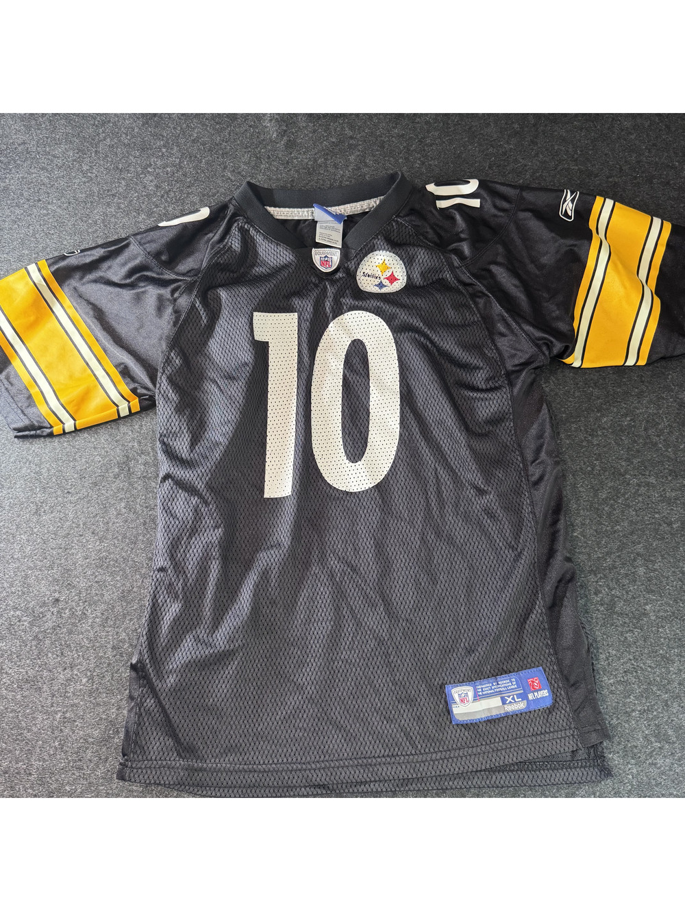 Reebok NFL Pittsburgh Steelers #10 Holmes Black Mesh Football Jersey Youth XL